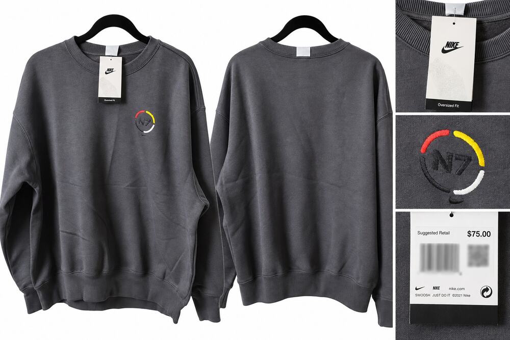 Nike Crewneck Sweatshirt Gray Oversized Fit New With Tags